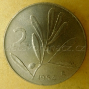Itálie - 2 lire 1954 R