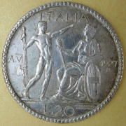 Itálie - 20 lire 1927 R -VI