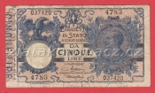 Itálie - 5 lire 1923