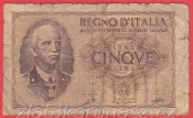 Itálie - 5 lire 1940-44