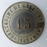 Itálie - Benátky - 15 centesimi 1848 ZV