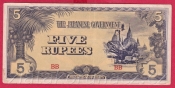 Japonsko (Burma)- 5 Rupees 1942