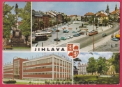 Jihlava - Morový sloup, náměstí, sportovní hala