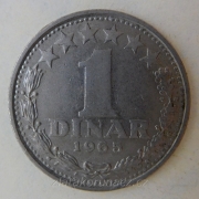 Jugoslávie - 1 dinar 1965