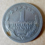Jugoslávie - 1 dinar 1968