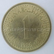 Jugoslávie - 1 dinar 1986
