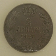 Jugoslávie - 2 dinar 1925 - vlnovka