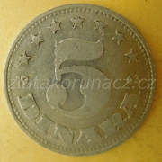 Jugoslávie - 5 dinar 1963