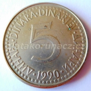 Jugoslávie - 5 dinar 1990