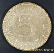 Jugoslávie - 5 dinar 1991