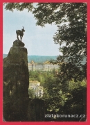 Karlovy Vary - pohled z Jeleního skoku k sanatoriu Imperial
