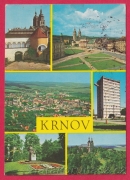 Krnov-celkový pohled,radnice,náměstí,pomník,dům
