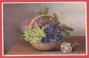 Květiny v košíku