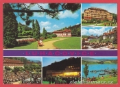 Luhačovice - Park, lázně, koncert, jezero, sanatorium Palace