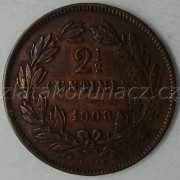 Luxembursko - 2 1/2 centimes 1908
