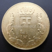 Luxembursko - 5 frank 1986