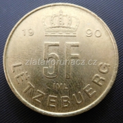 Luxembursko - 5 frank 1990