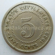 Malaysie -Straits Settlements - 5 cents 1920