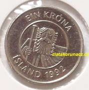 Island - 1 krona 1992