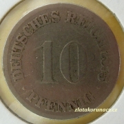 Německo - 10 Reich Pfennig 1875 F