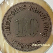 Německo - 10 Reich Pfennig 1901 E