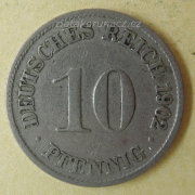Německo - 10 Reich Pfennig 1902 D