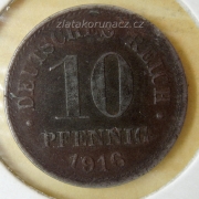 Německo - 10 Reich Pfennig 1916 E