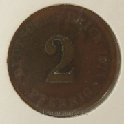 Německo - 2 Reich Pfennig 1875 F