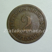 Německo - 2 Reich Pfennig 1876 D