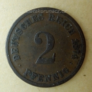 Německo - 2 Reichs Pfennig 1874 C