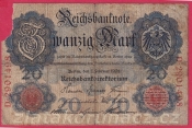 Německo - 20 mark 7.2.1908 - série D