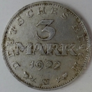 Německo - 3 Mark 1922 J
