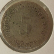 Německo - 5 Reich Pfennig 1876 F