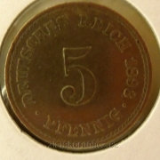Německo - 5 Reich Pfennig 1893 A