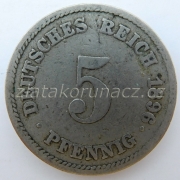 Německo - 5 Reich Pfennig 1896 J