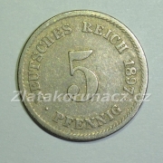 Německo - 5 Reich Pfennig 1897 G