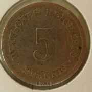 Německo - 5 Reich Pfennig 1900 F