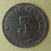 Německo - 5 Reich Pfennig 1912 D