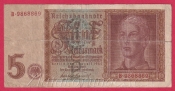 Německo - 5 Reichsmark 1.8.1942 - série B- P 7 m.č