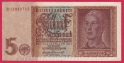 Německo - 5 Reichsmark 1.8.1942 - série B-P, 8m.č.,