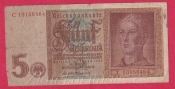 Německo - 5 Reichsmark 1.8.1942 - série C-P ,8 m.č