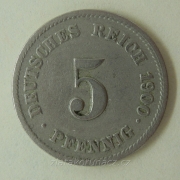 Německo - 5 Reichspfennig 1900 J