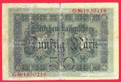 Německo - 50 mark 5.8.1914 - série G-7-m.číslovač