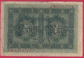Německo - 50 mark 5.8.1914 - série J -7-m.číslovač