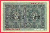 Německo - 50 mark 5.8.1914 - série K -7-m.číslovač