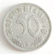 Německo - 50 Reichspfennig 1939 D - Hliník