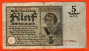 Německo - 5 Rentenmark 2.1.1926 - série P