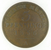 Německo-Prusko - 3 pfenning 1856 A