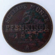 Německo-Prusko - 3 pfenning 1857 A