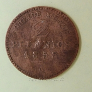 Německo - Sasko - 2 Pfennig 1858 A